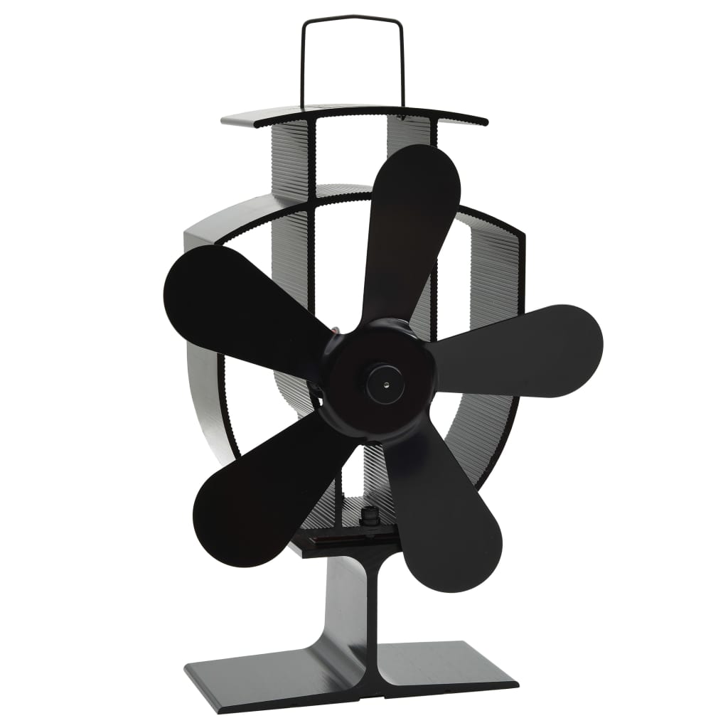 Kachelventilator met 4 vinnen zwart