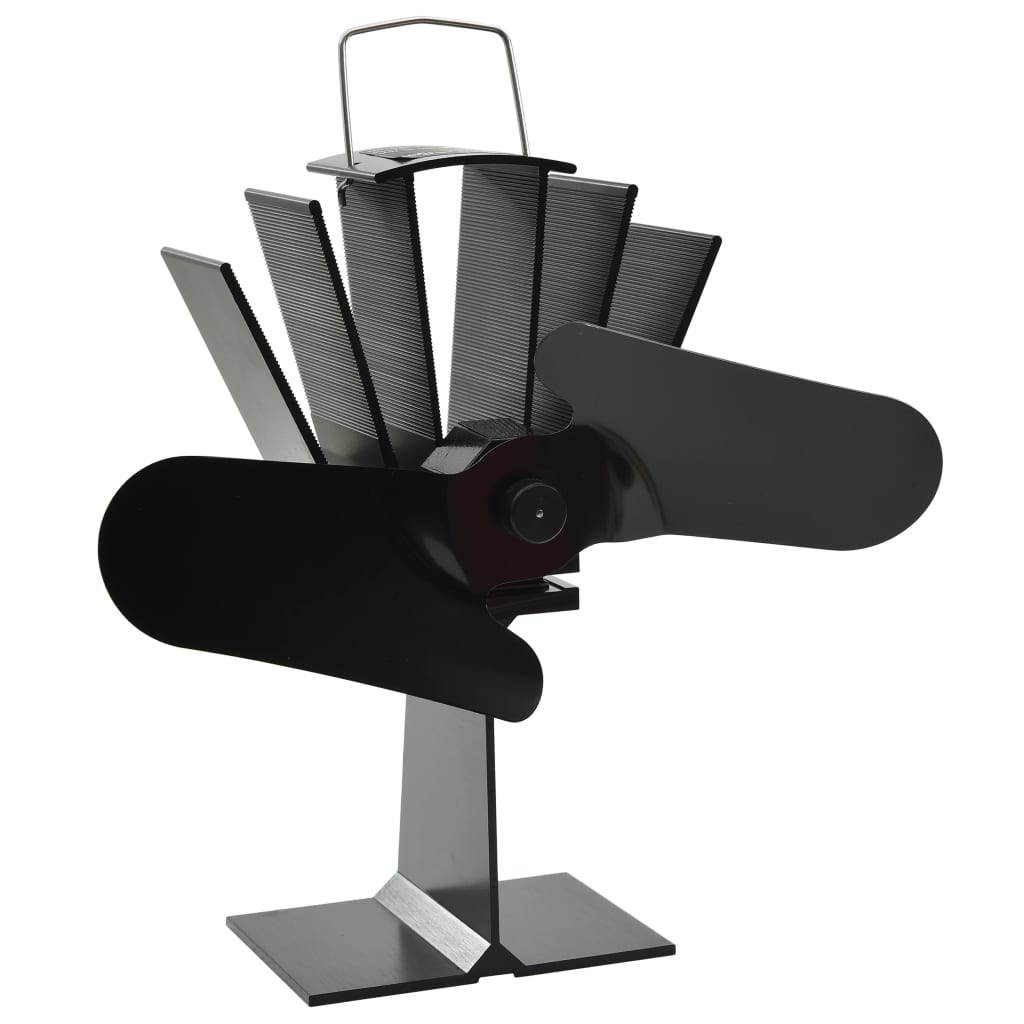 Kachelventilator met 4 vinnen zwart