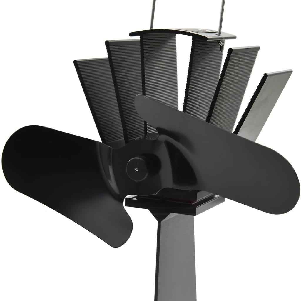 Kachelventilator met 4 vinnen zwart