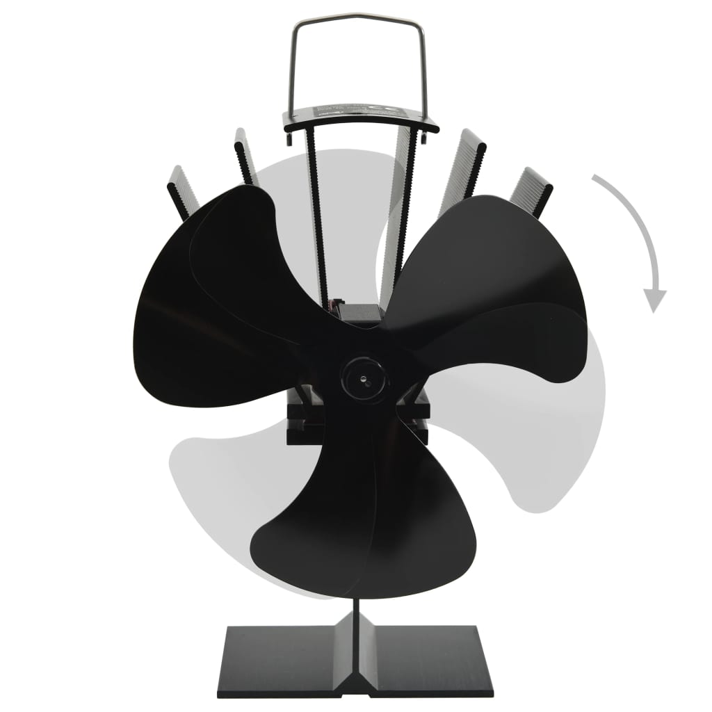 Kachelventilator met 4 vinnen zwart