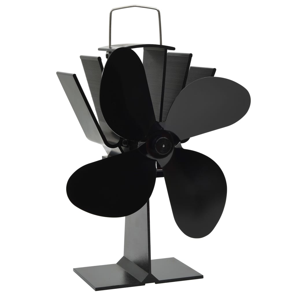 Kachelventilator met 4 vinnen zwart