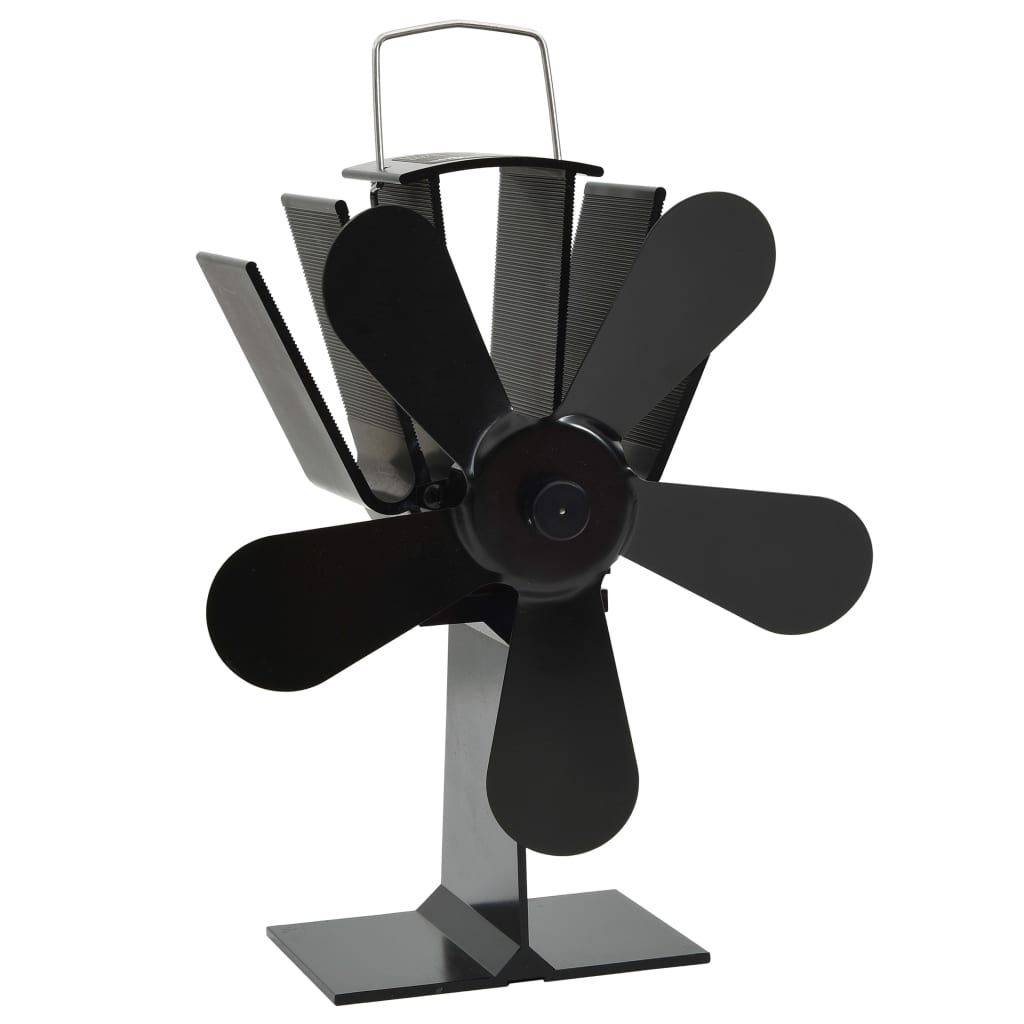 Kachelventilator met 4 vinnen zwart