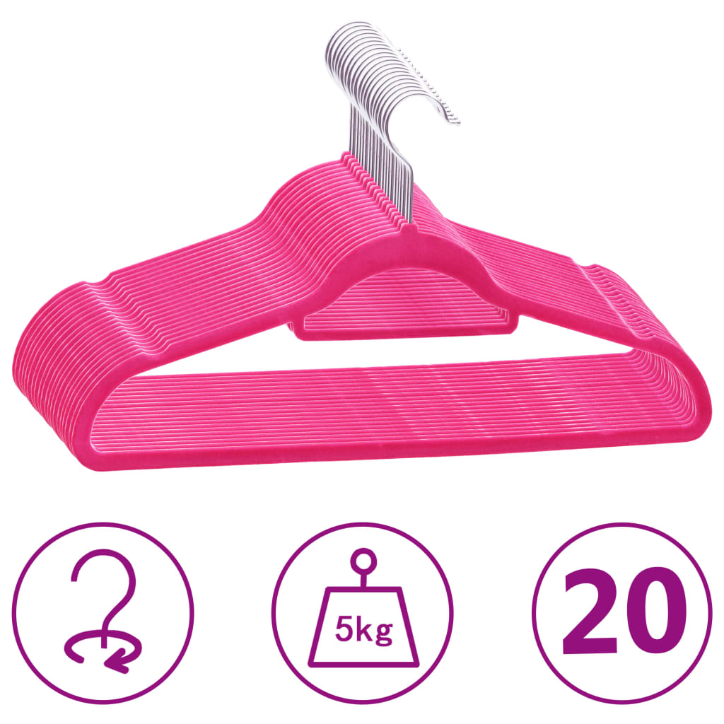 50-delige Kledinghangerset anti-slip fluweel