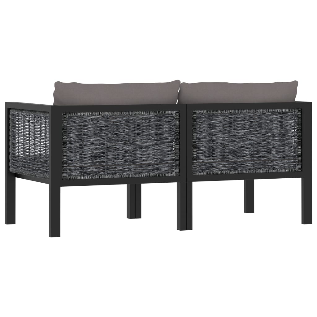 8-delige Loungeset met kussens poly rattan antraciet