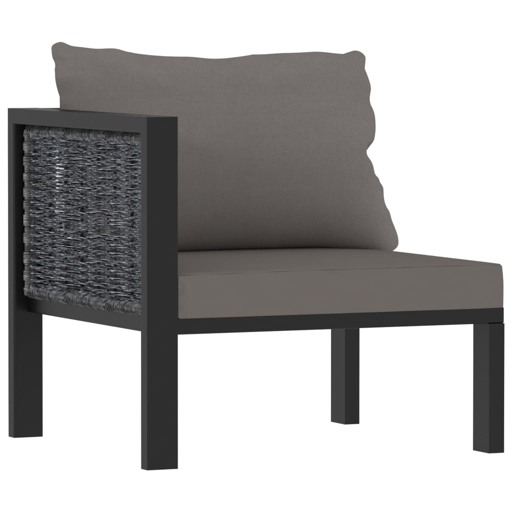 8-delige Loungeset met kussens poly rattan antraciet