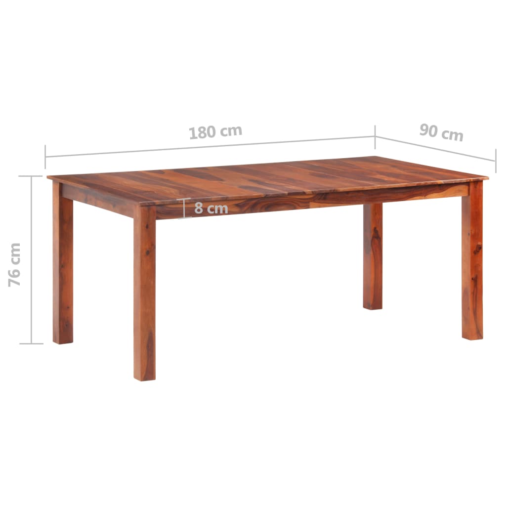 Eettafel 180x90x76 cm massief sheeshamhout