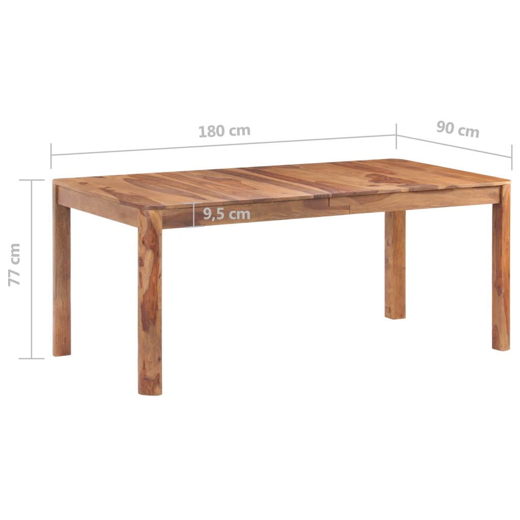 Eettafel 180x90x76 cm massief sheeshamhout