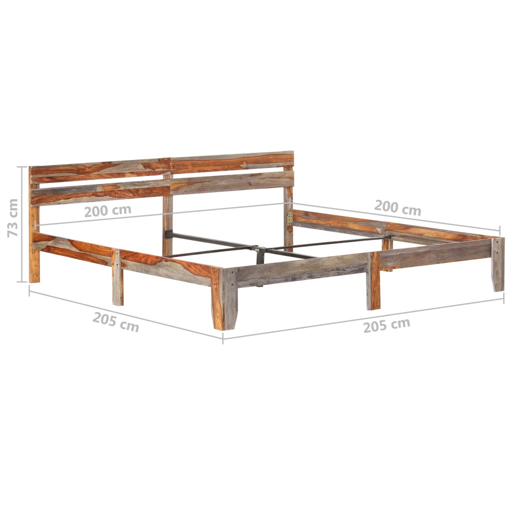 Bedframe massief sheeshamhout 200x200 cm