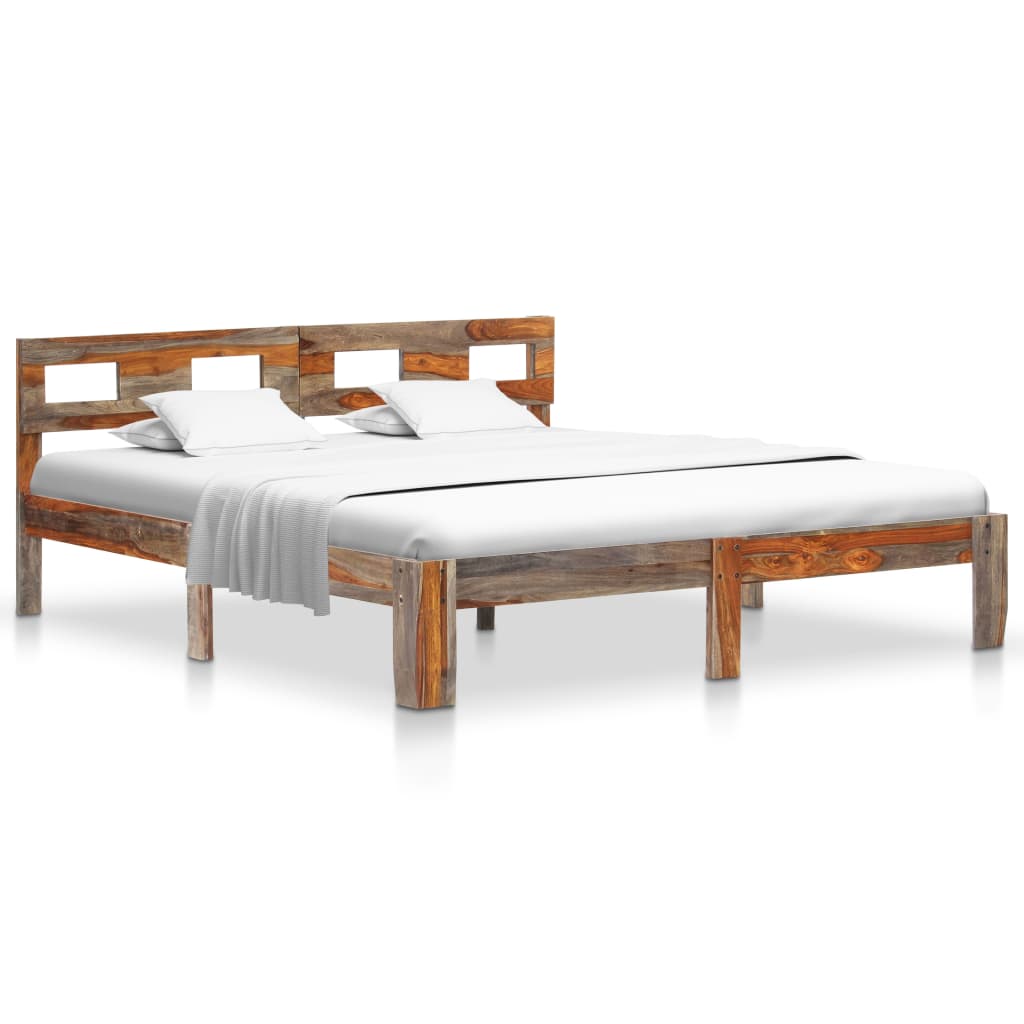 Bedframe massief sheeshamhout 200x200 cm