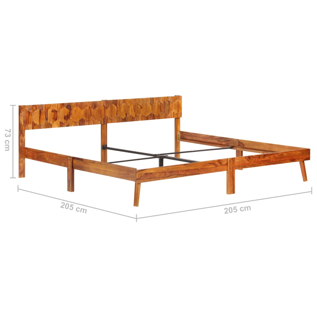 Bedframe massief sheeshamhout 200x200 cm