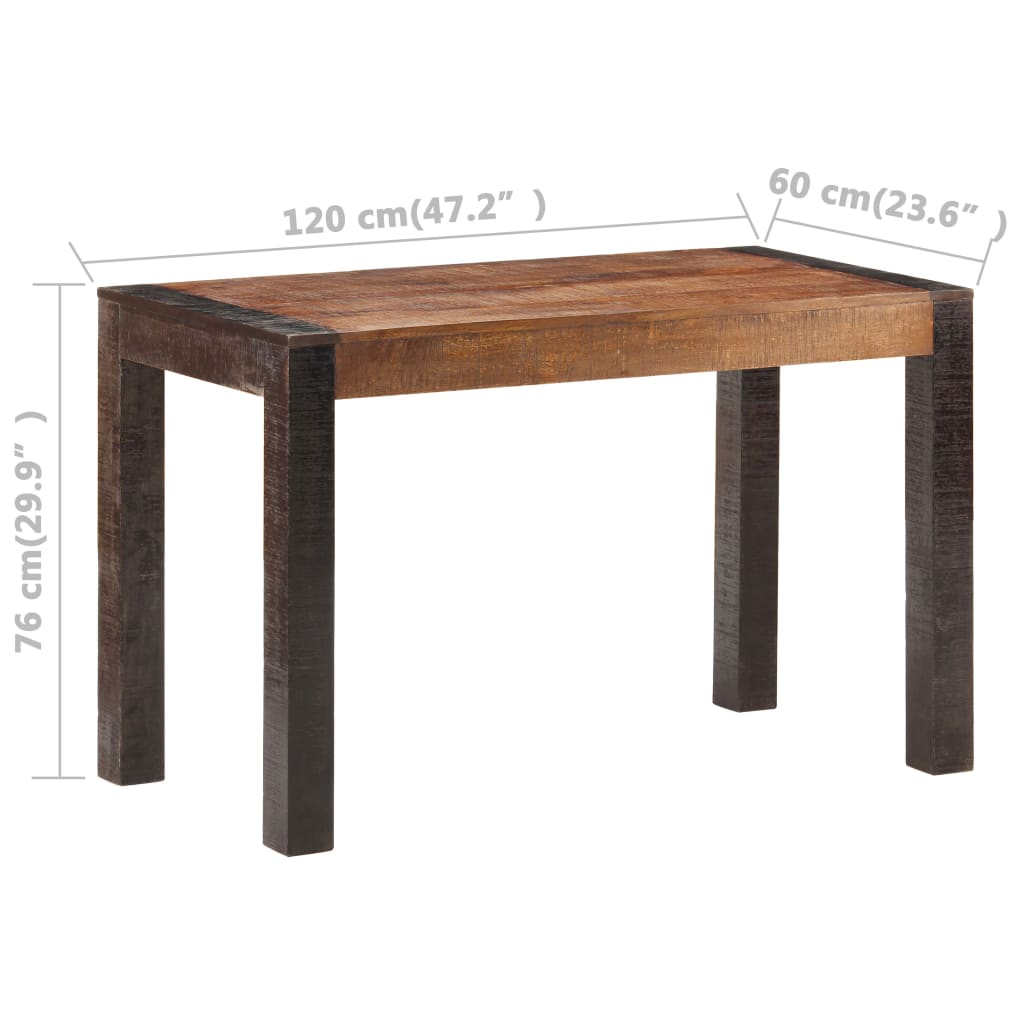 Eettafel 140x70x76 cm massief ruw mangohout