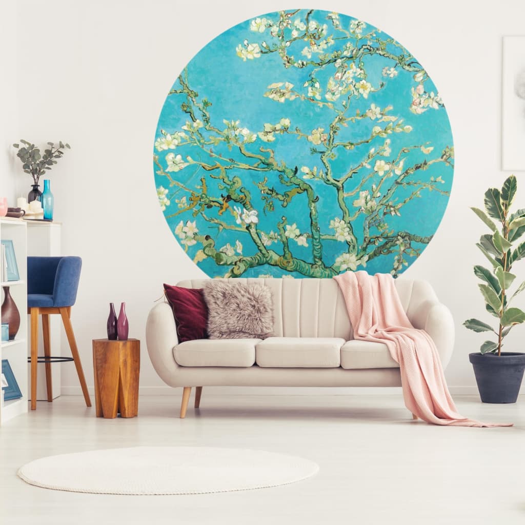 WallArt Behangcirkel Almond Blossom 190 cm