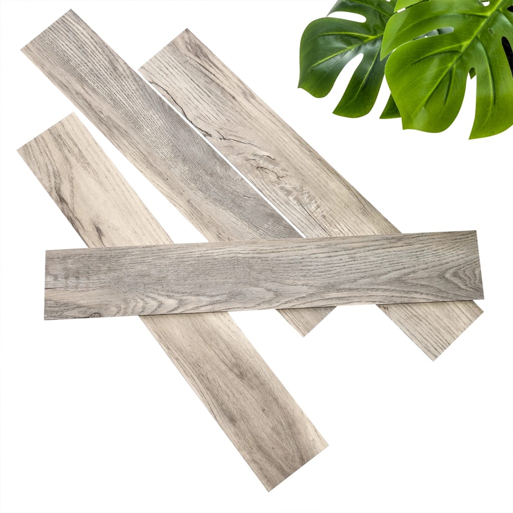 WallArt Planken hout-look schuurhout eiken asgrijs