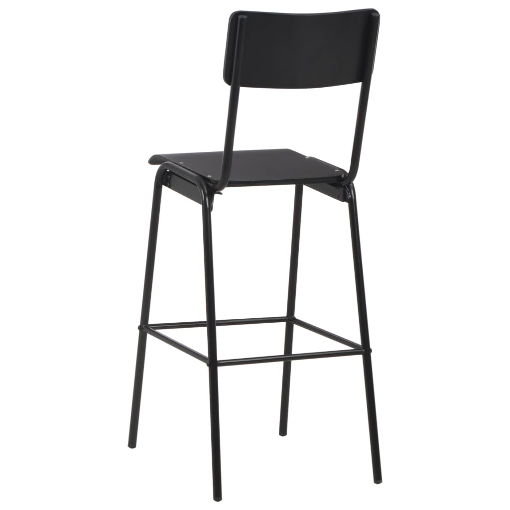 Barstoelen 4 st massief multiplex staal