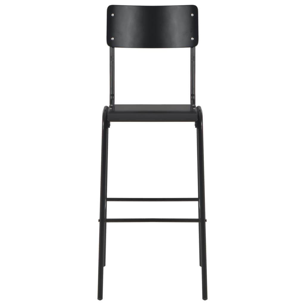 Barstoelen 4 st massief multiplex staal