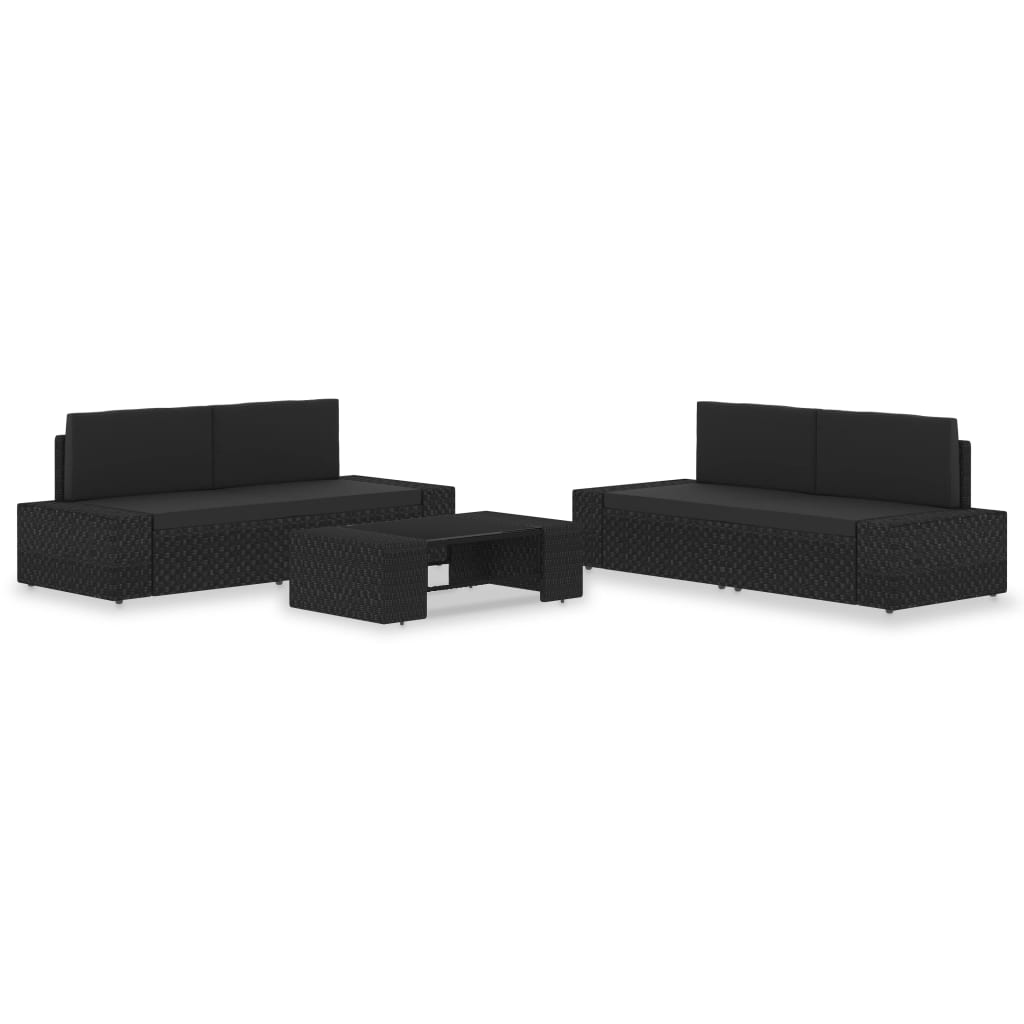 5-delige Loungeset poly rattan