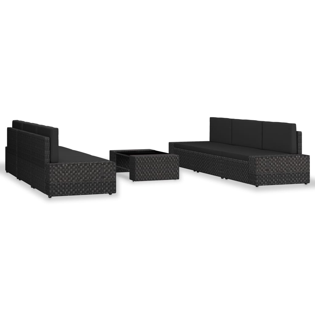 7-delige Loungeset poly rattan