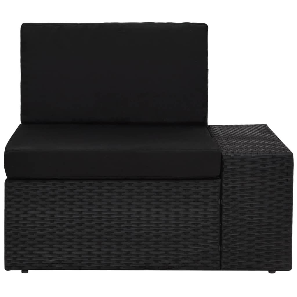 8-delige Loungeset poly rattan zwart