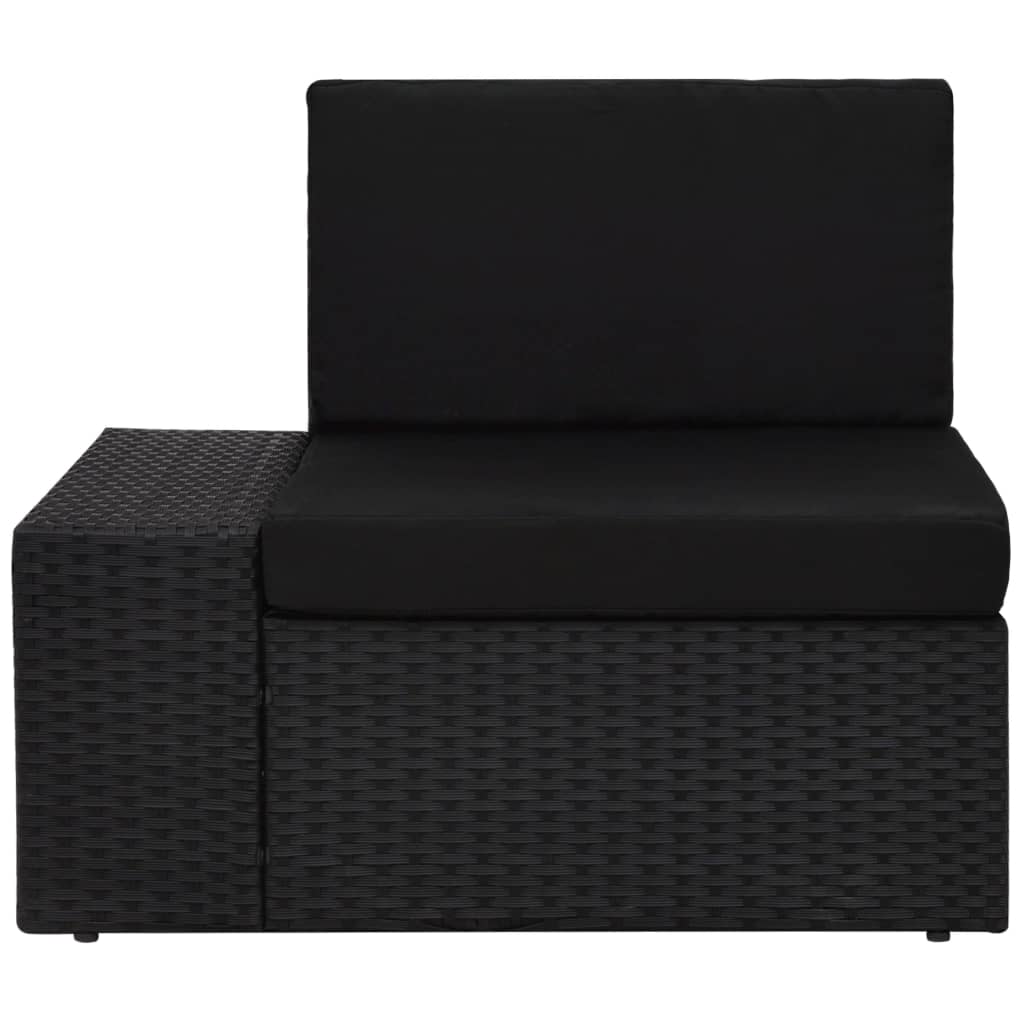 8-delige Loungeset poly rattan zwart