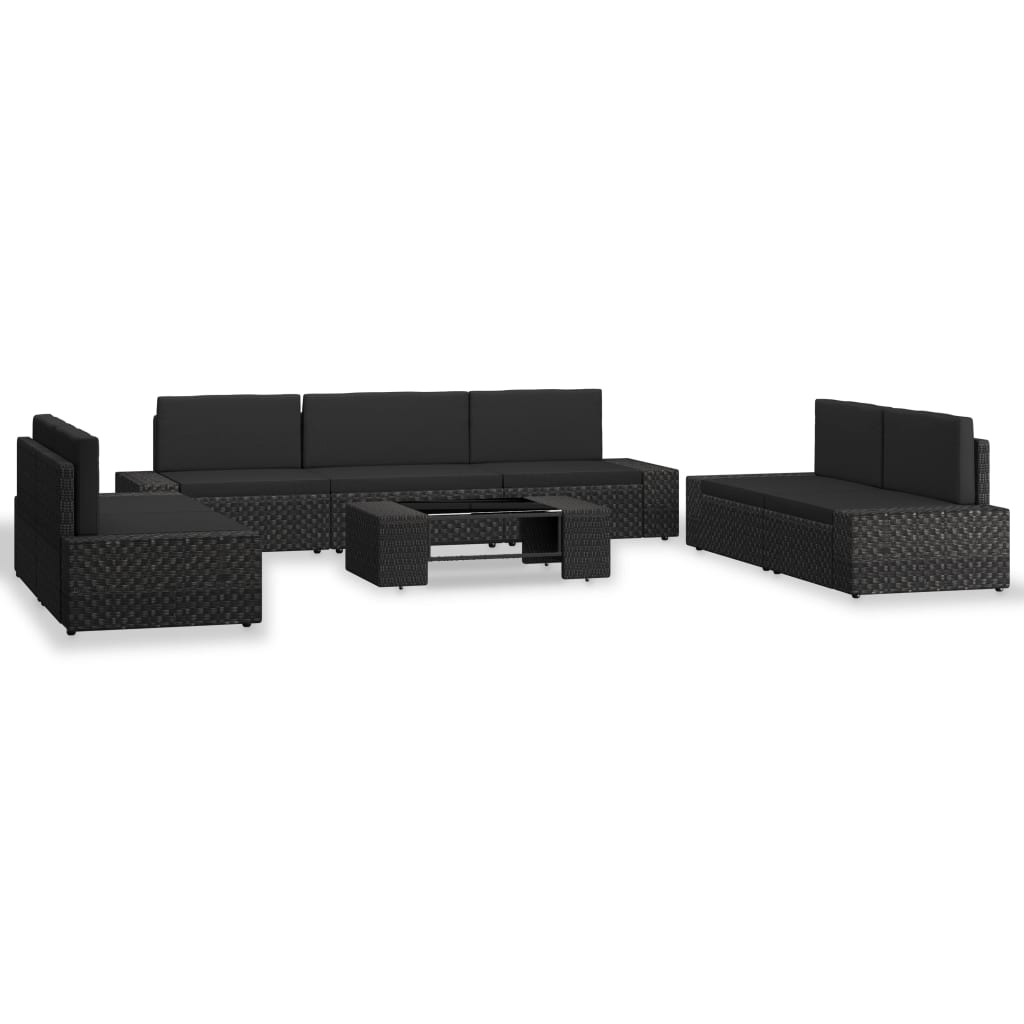 8-delige Loungeset poly rattan