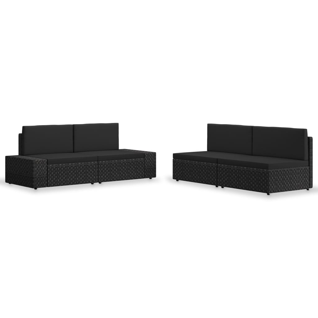 4-delige Loungeset poly rattan