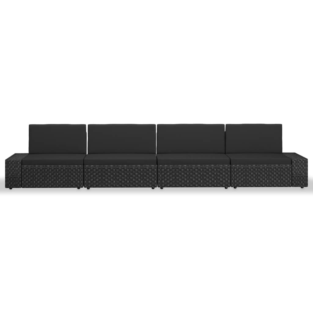 4-delige Loungeset poly rattan