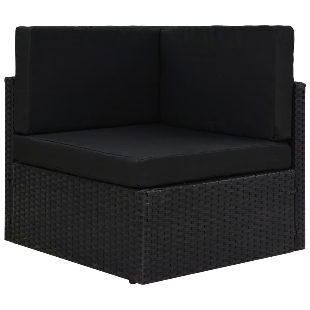 7-delige Loungeset poly rattan grijs