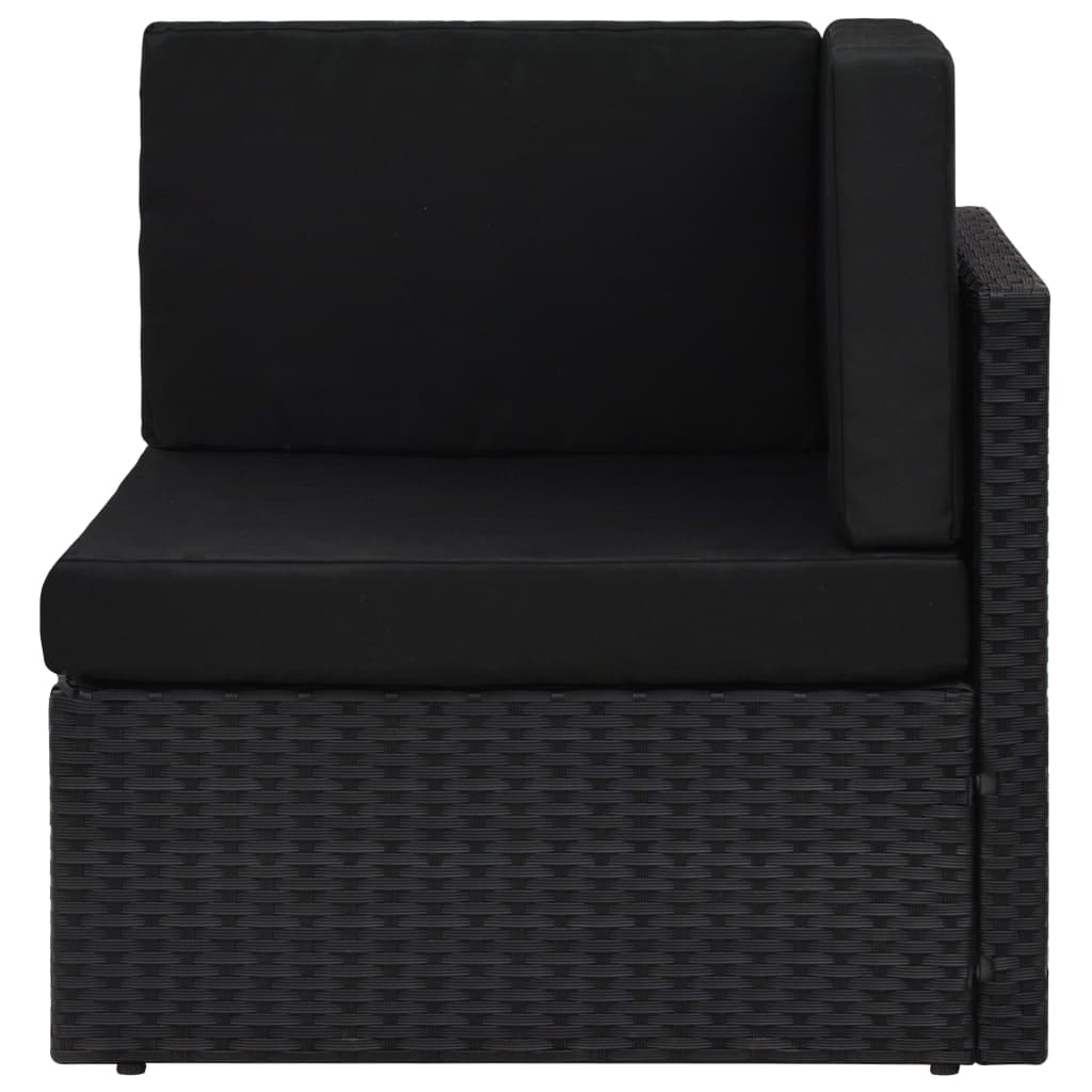 10-delige Loungeset poly rattan zwart