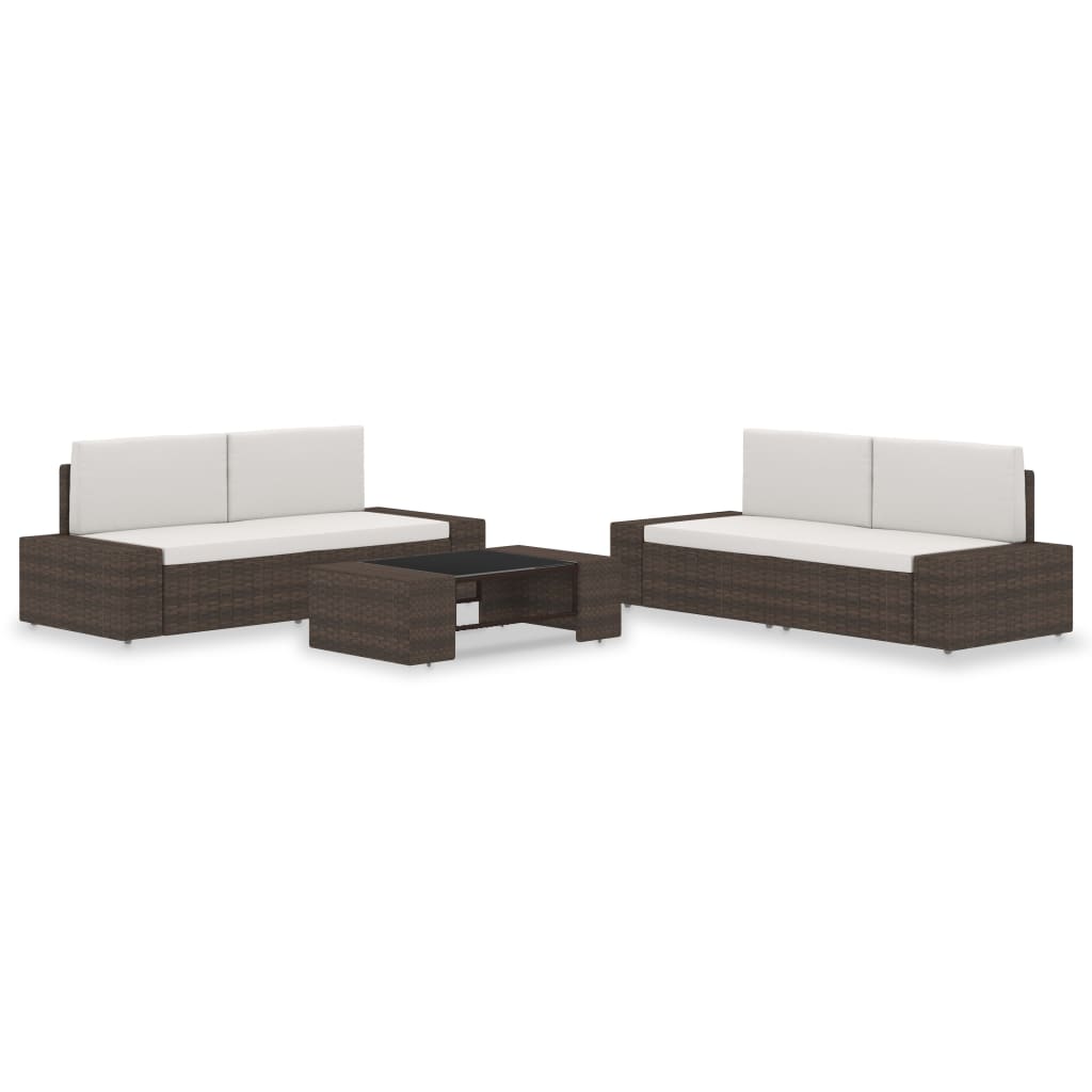 5-delige Loungeset poly rattan