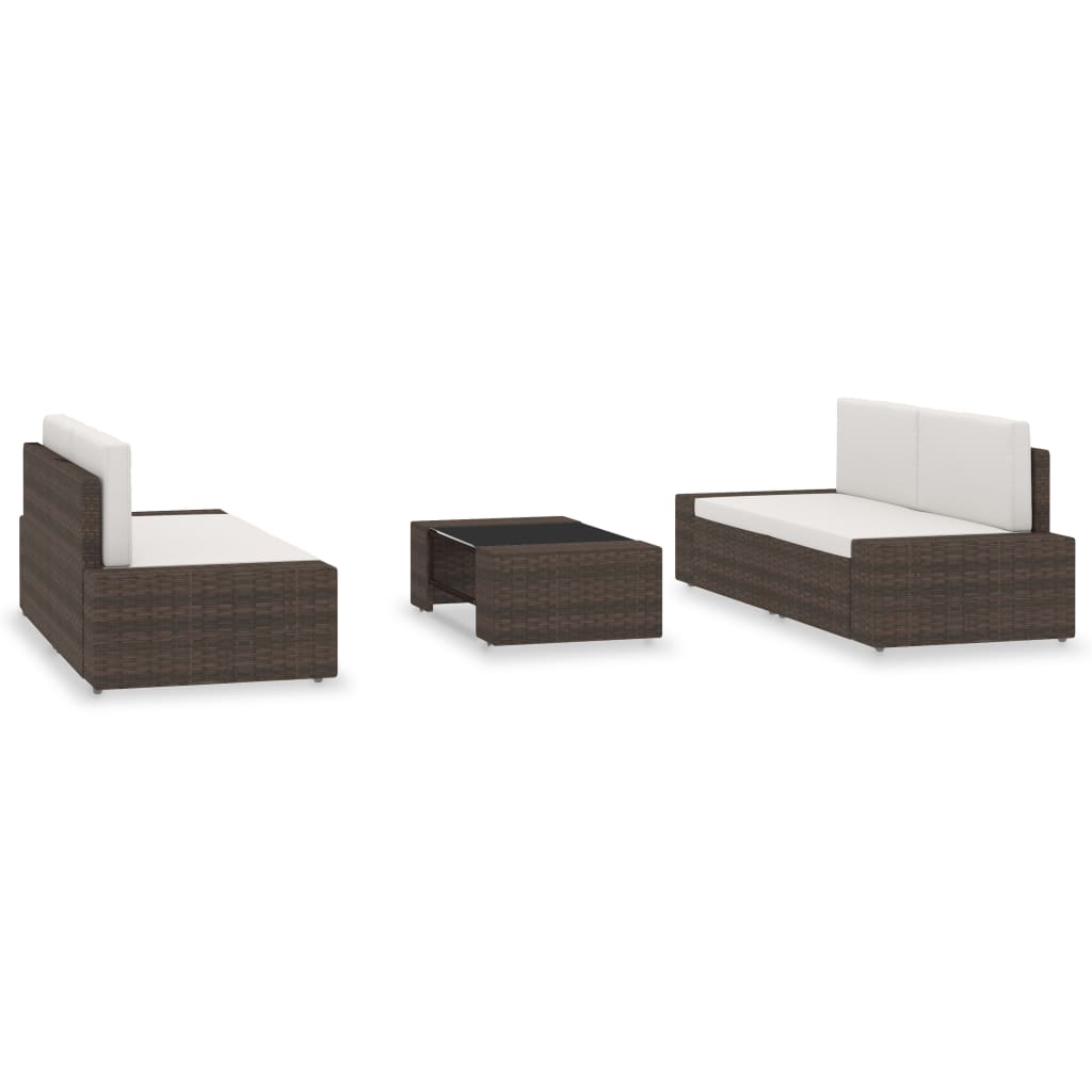 5-delige Loungeset poly rattan