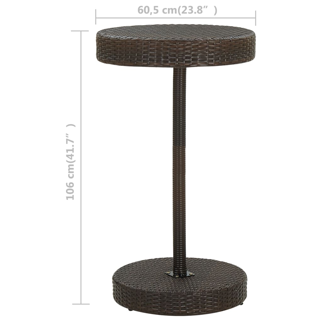 Tuintafel 75,5x106 cm poly rattan