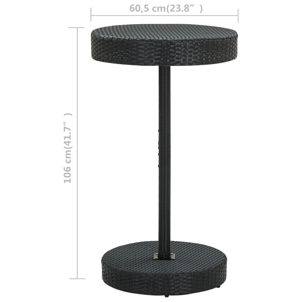 Tuintafel 75,5x106 cm poly rattan