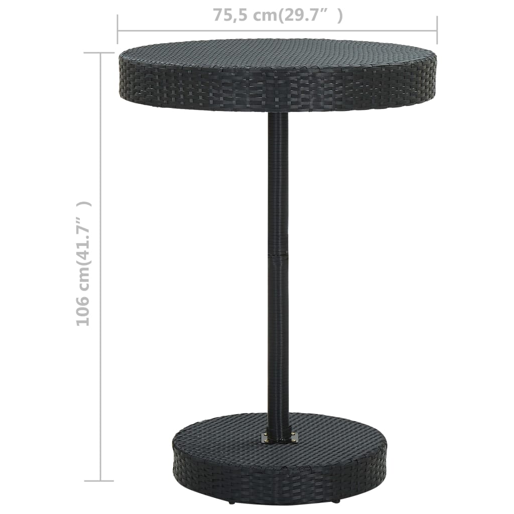 Tuintafel 75,5x106 cm poly rattan