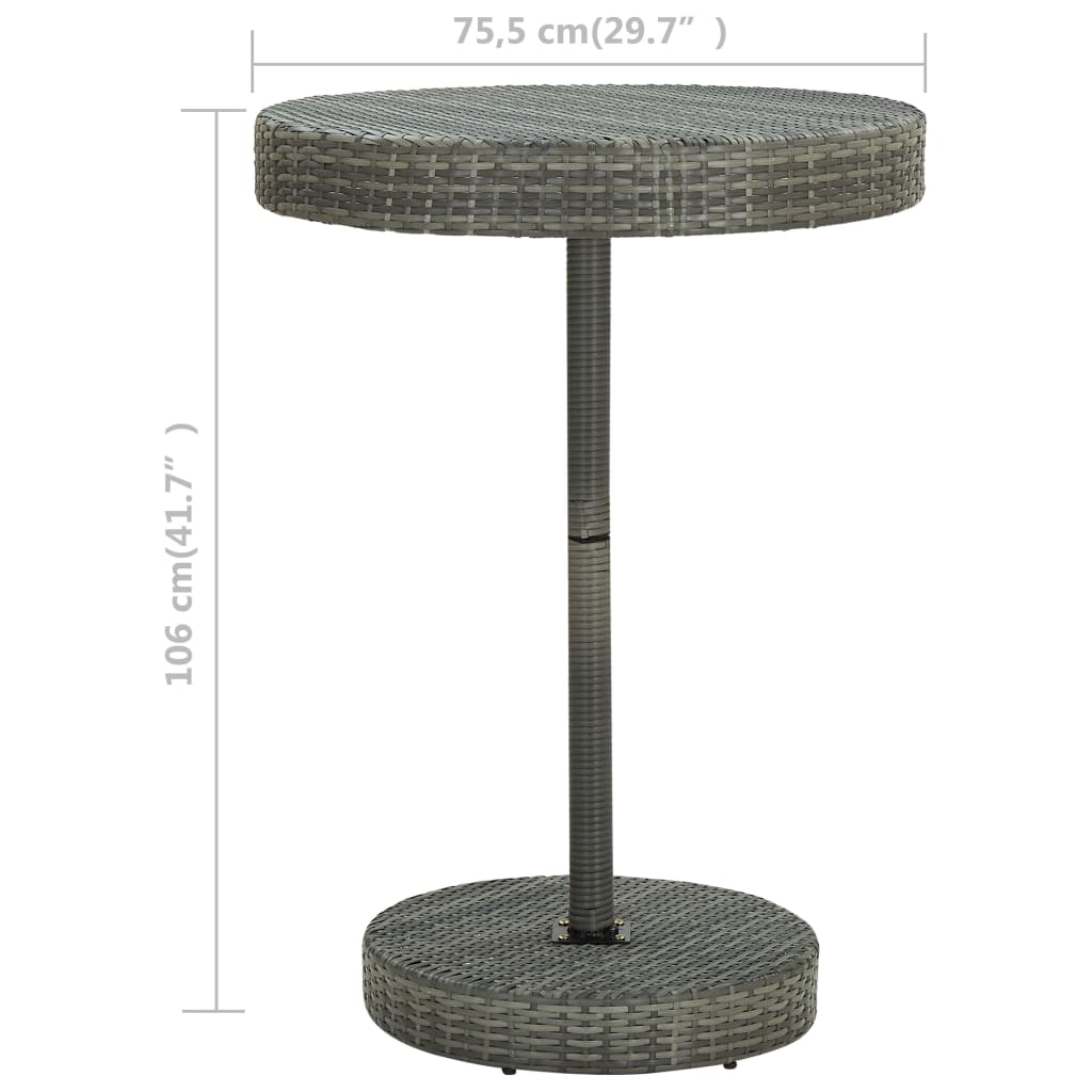 Tuintafel 75,5x106 cm poly rattan