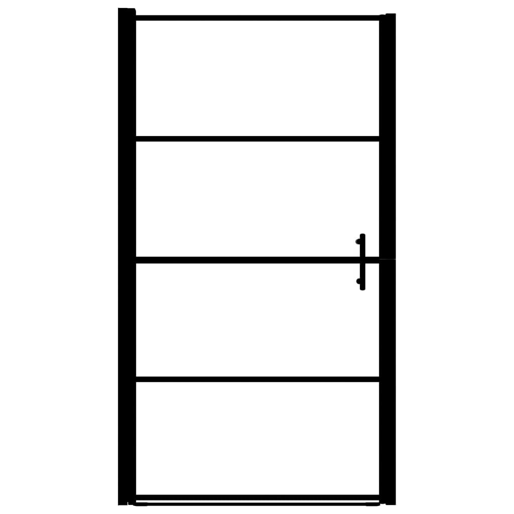 Douchedeur halfmat 100x178 cm gehard glas zwart