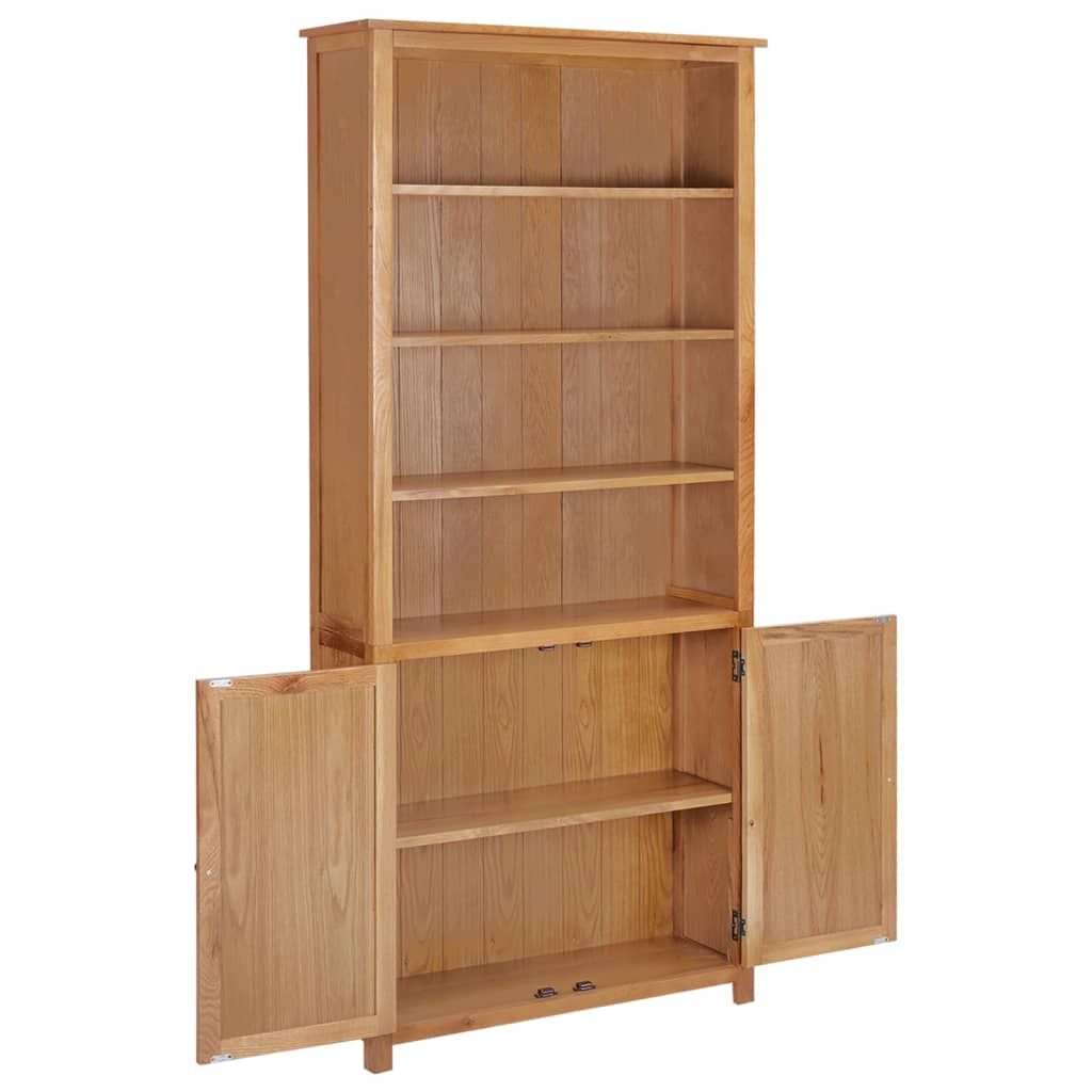 Boekenkast met 2 deuren 70x30x180 cm massief eikenhout