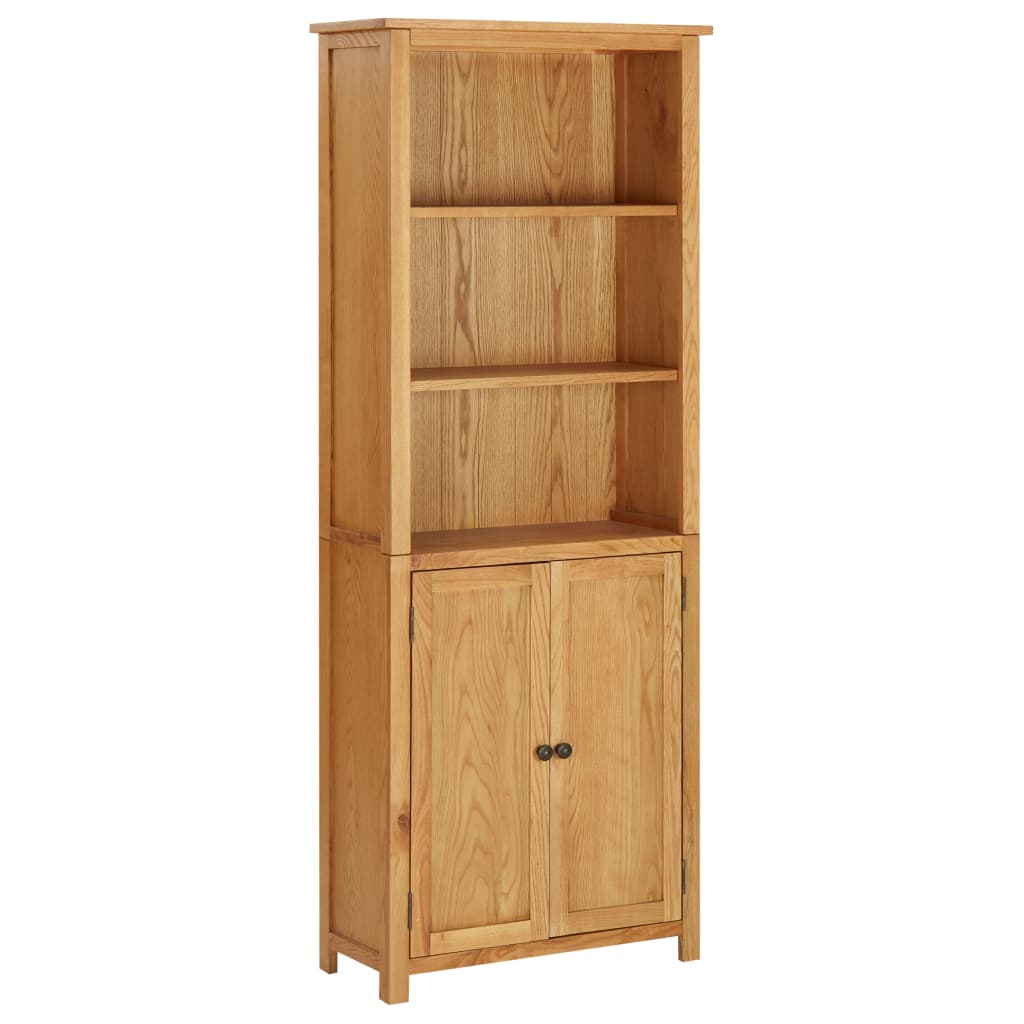 Boekenkast met 2 deuren 70x30x180 cm massief eikenhout