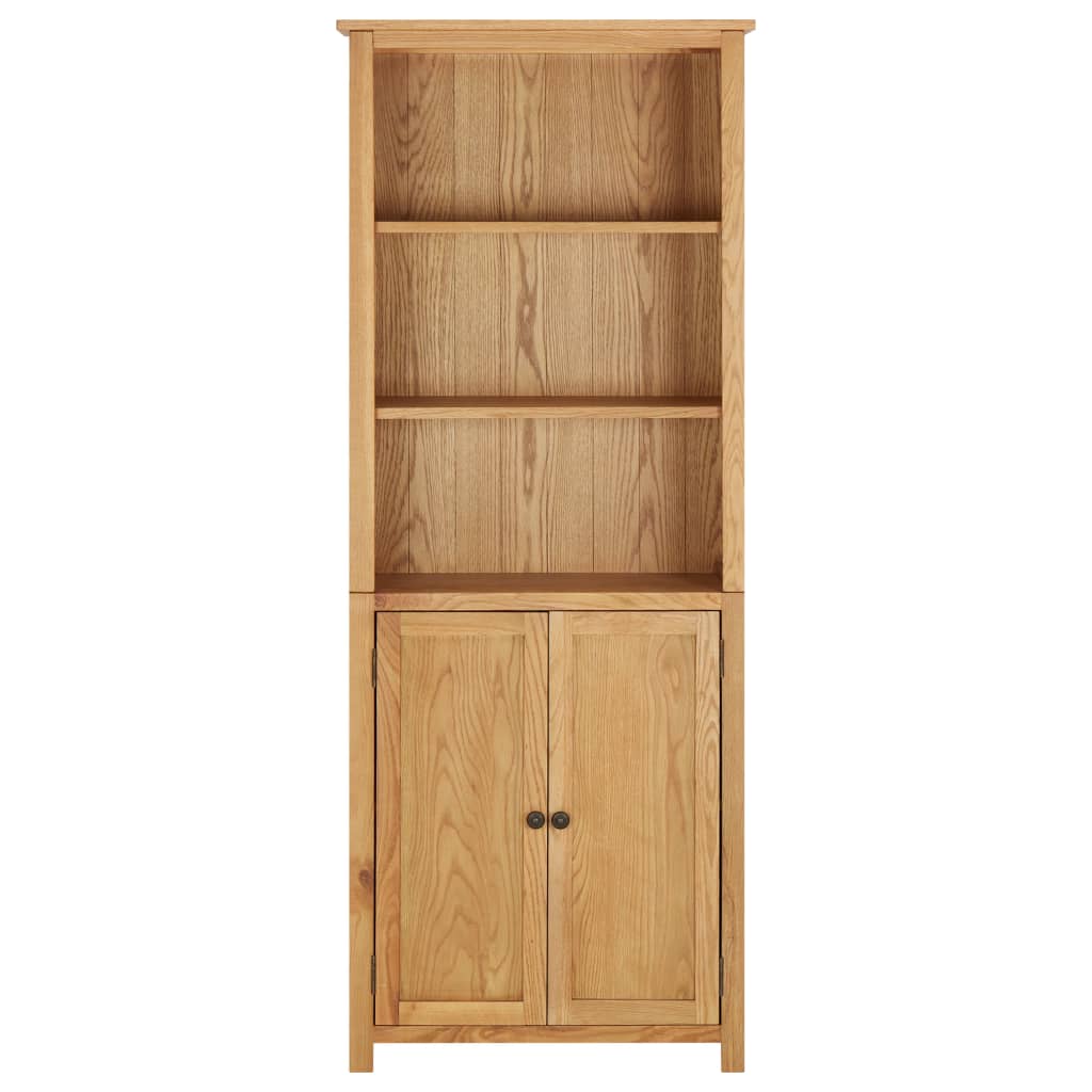 Boekenkast met 2 deuren 70x30x180 cm massief eikenhout