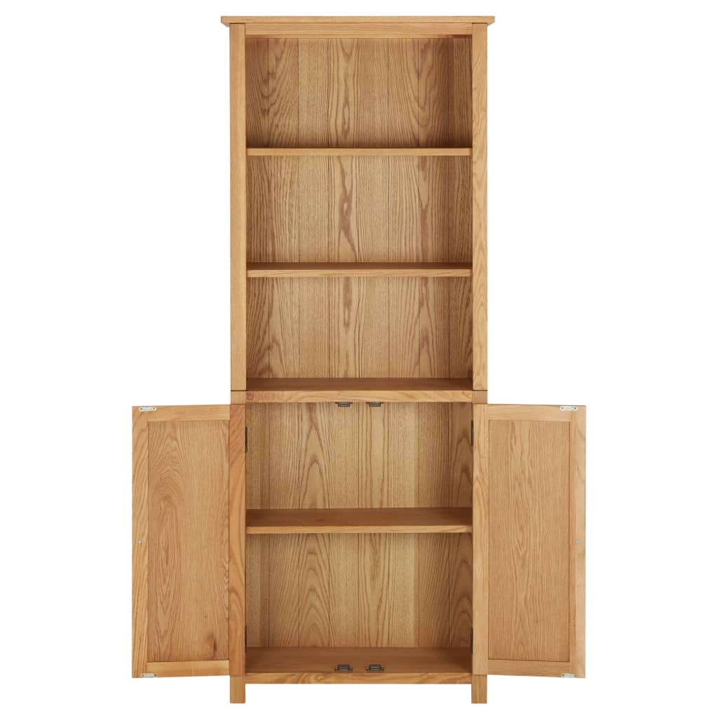 Boekenkast met 2 deuren 70x30x180 cm massief eikenhout