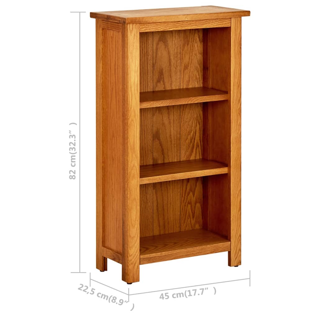 Boekenkast met 4 schappen 45x22x110 cm massief eikenhout