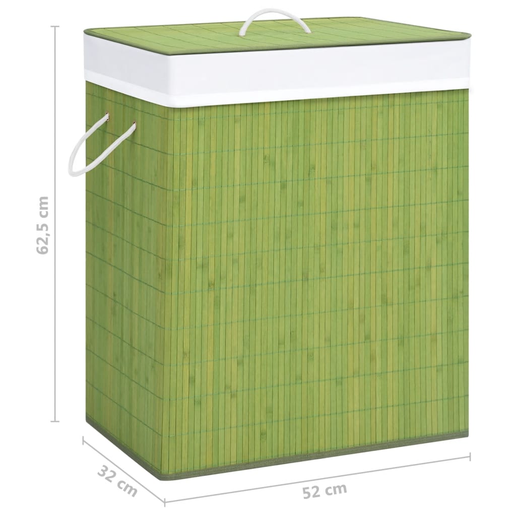 Wasmand met 2 vakken 100 L bamboe bruin