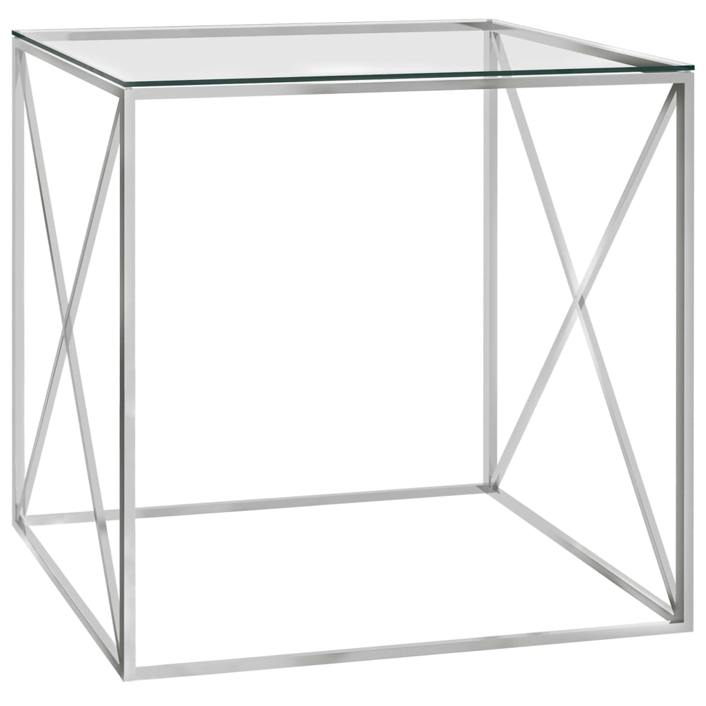 Salontafel 55x55x55 cm roestvrij staal en glas goudkleurig