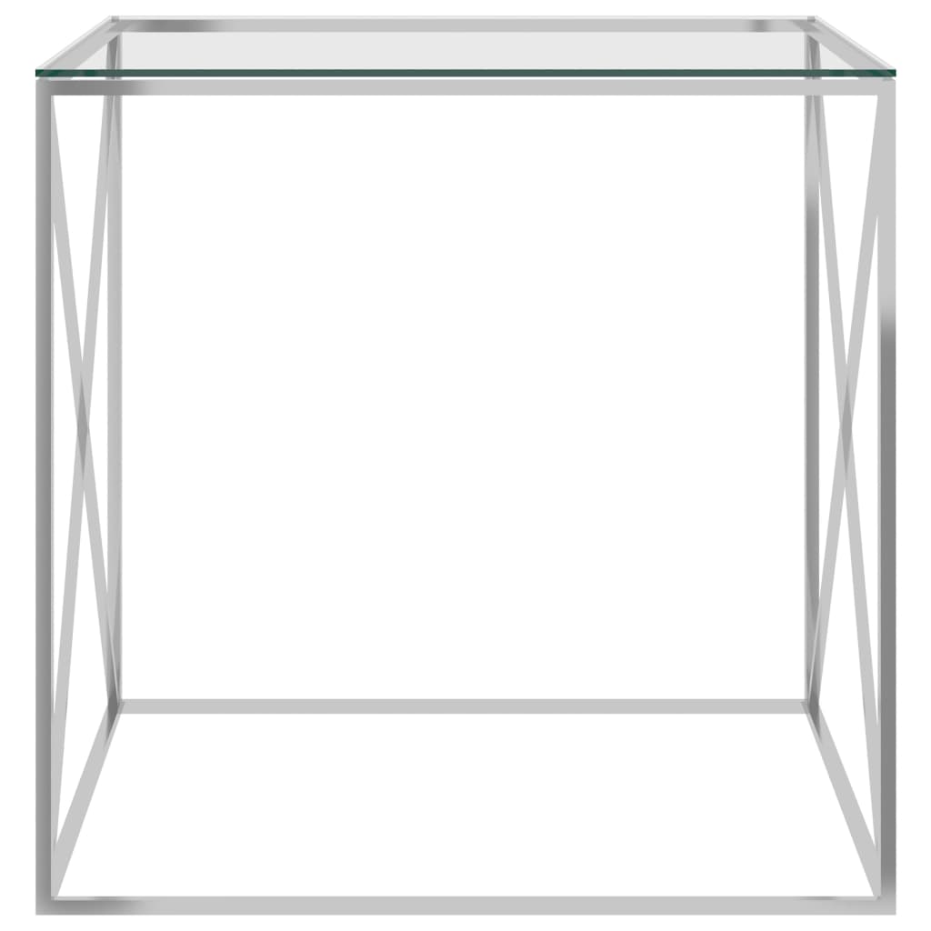 Salontafel 55x55x55 cm roestvrij staal en glas goudkleurig