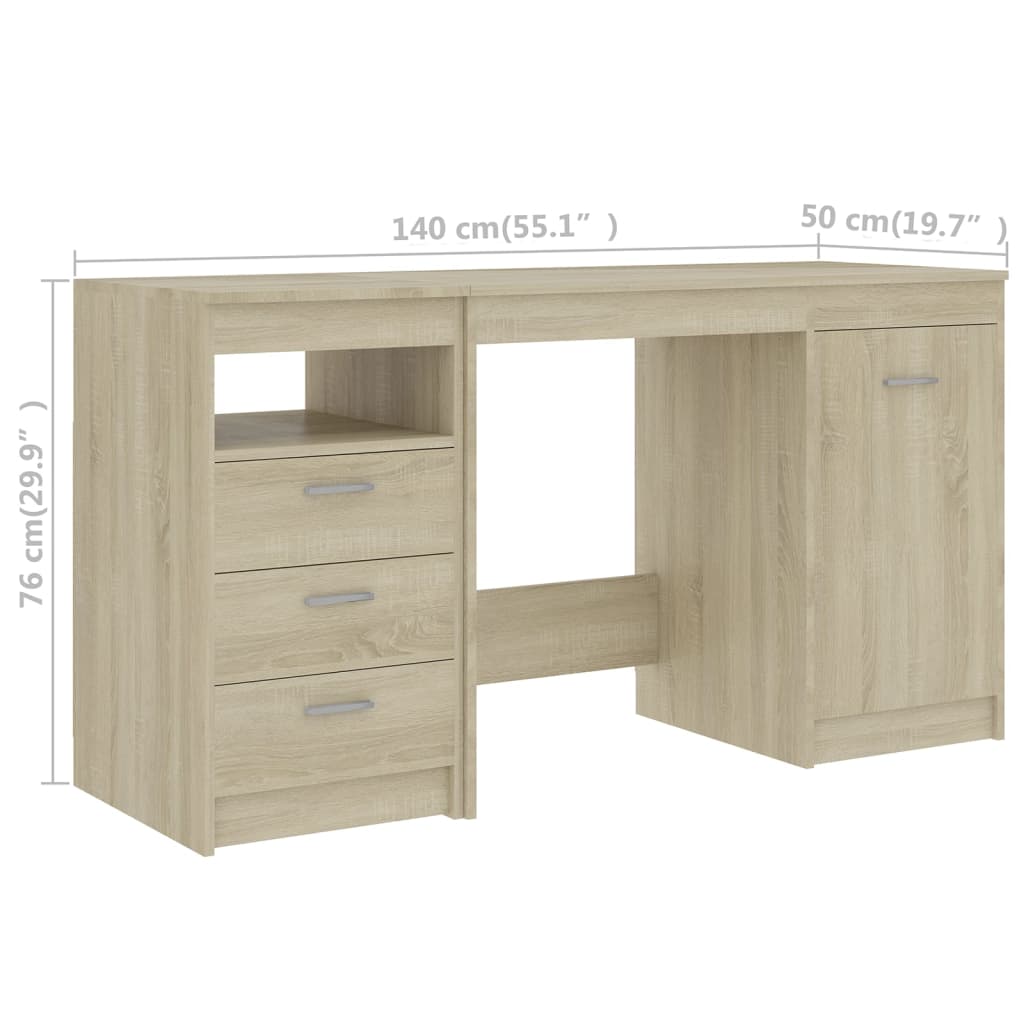 Bureau 140x50x76 cm bewerkt hout