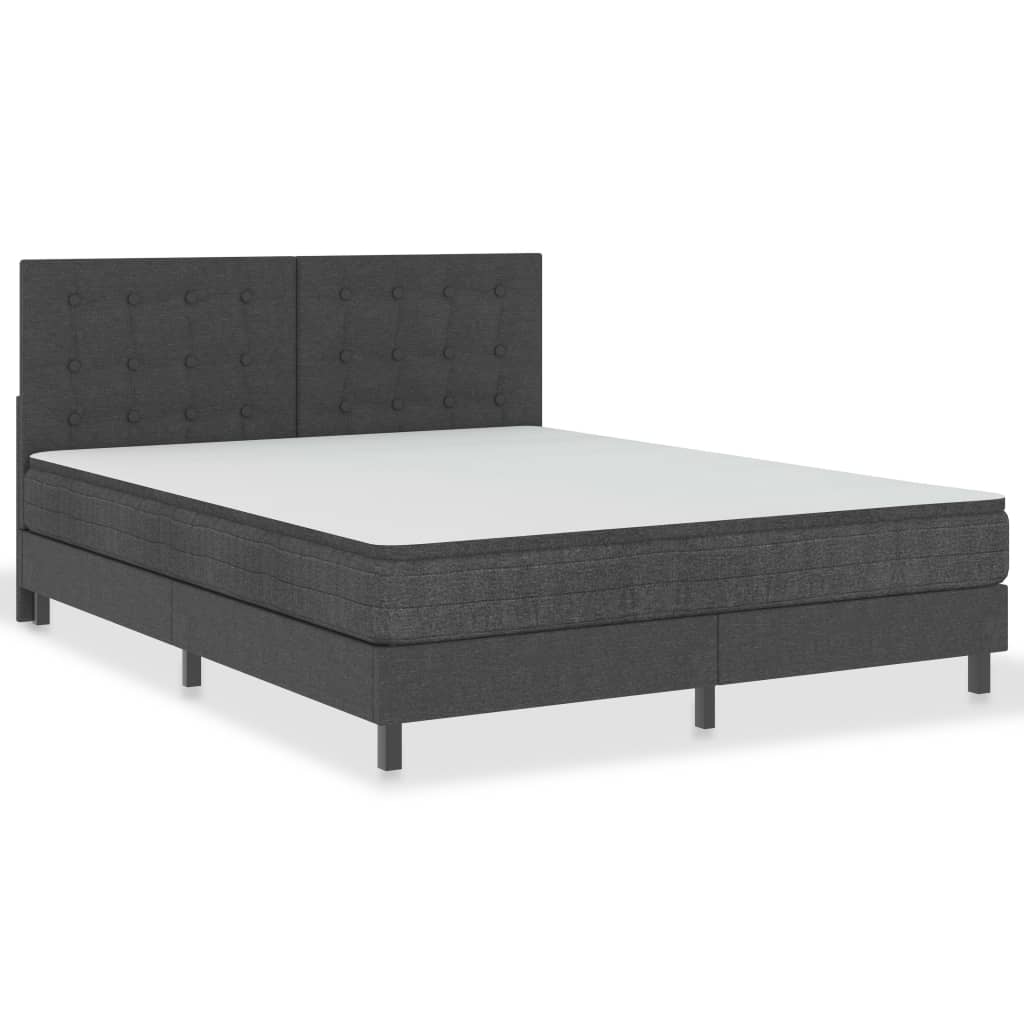 Boxspring stof donkergrijs 180x200 cm