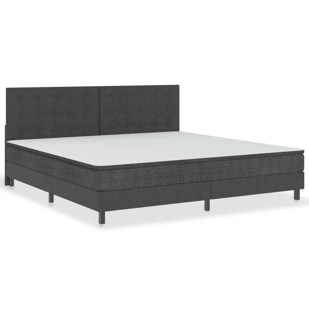 Boxspring stof donkergrijs 180x200 cm