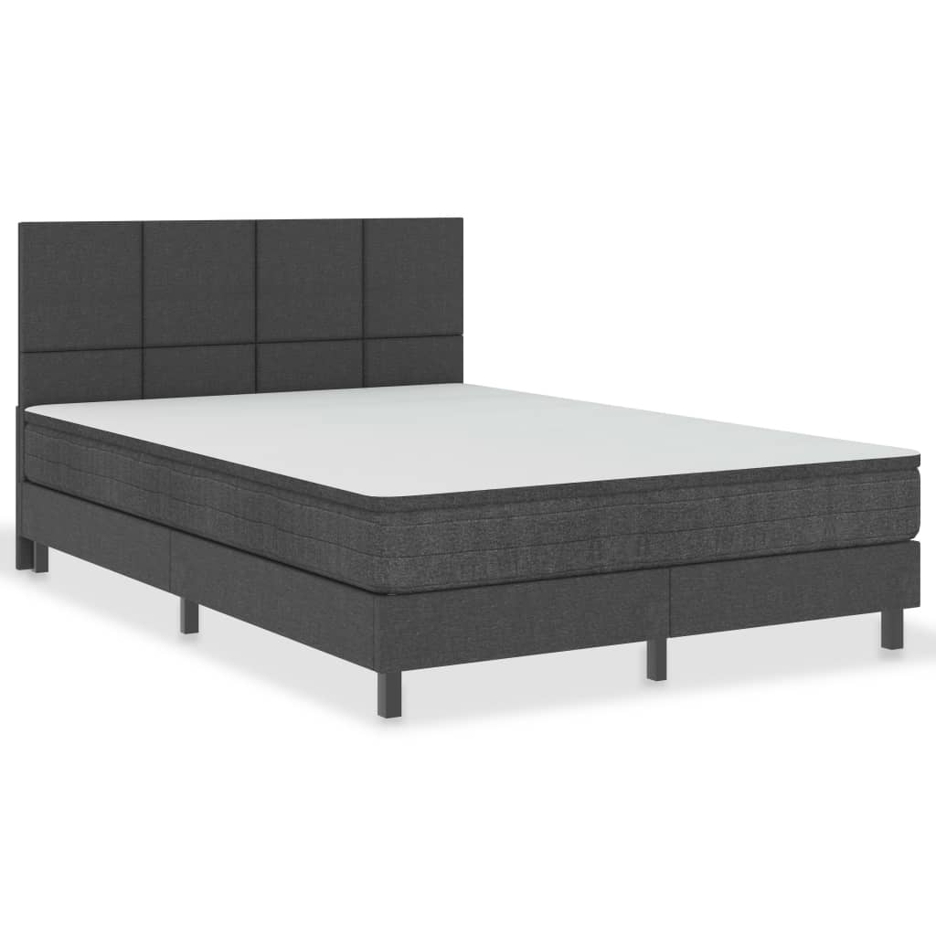 Boxspring stof donkergrijs 180x200 cm