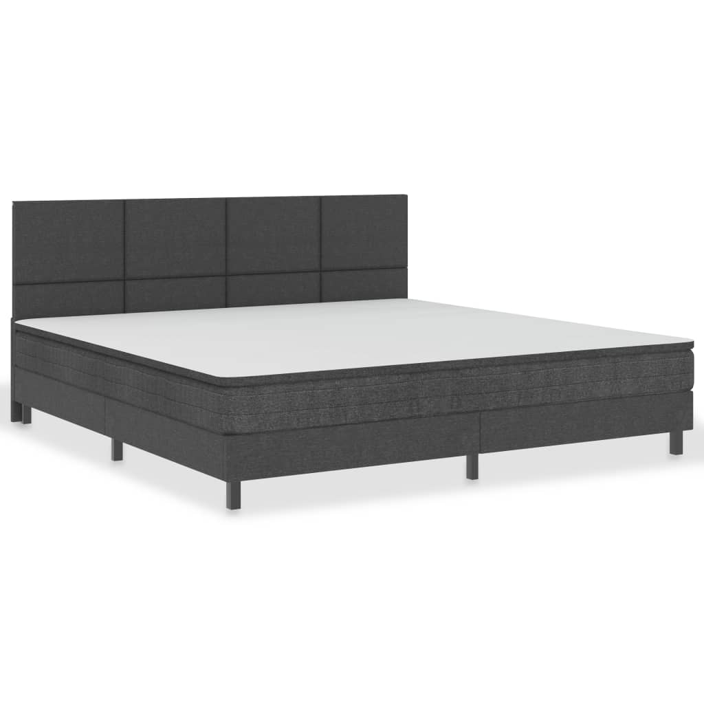 Boxspring stof donkergrijs 180x200 cm