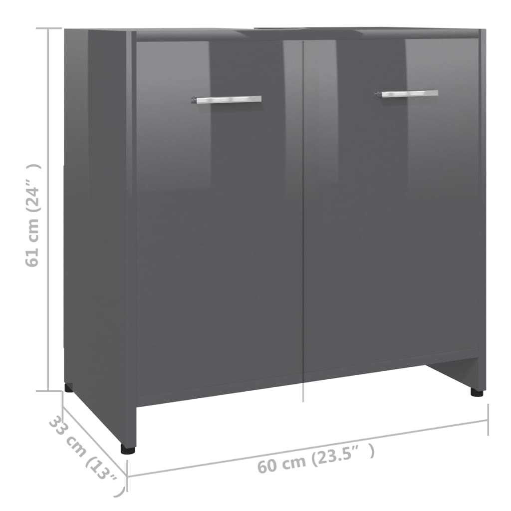 Badkamerkast 60x33x61 cm bewerkt hout