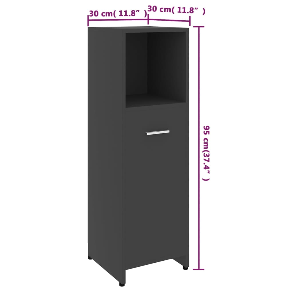 Badkamerkast 30x30x95 cm bewerkt hout bruin eikenkleur